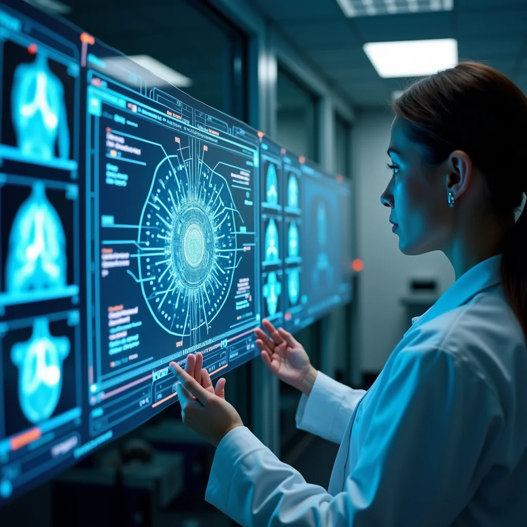 AI analyzing complex medical scans for early detection