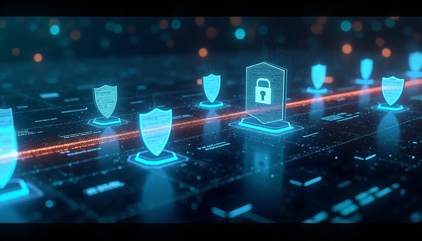 Conceptual visualization of secure code supply chain integrity.