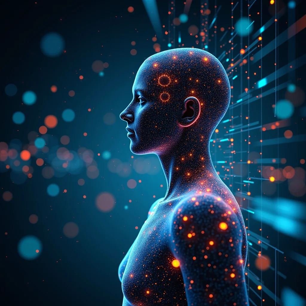 Conceptual visualization of personalized medicine using AI data