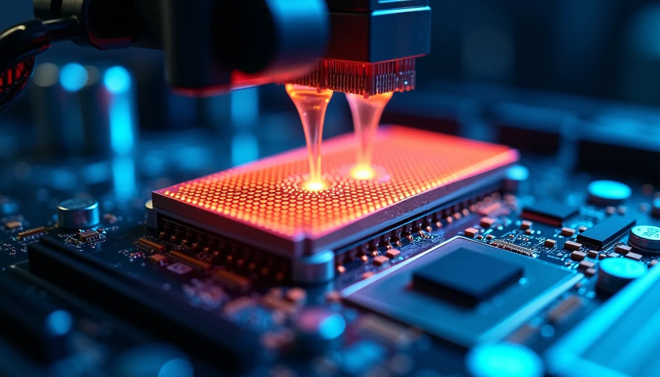 A data center server rack utilizing direct-to-chip liquid cooling technology.